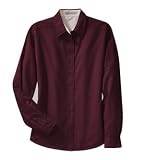 Port Authority - Ladies Long Sleeve Easy Care Shirt Burgundy/Light Stone1X