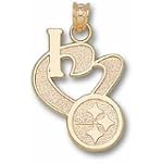 Pittsburgh Steelers "I Heart Logo" 3/4" Gold Plated Charm/Pendant