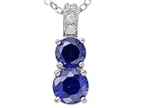 3.47CTW BELLA LUCE TANZANITE COLOR SIMULANT PLATINUM OVER STERLING SILVER PENDANT WITH CHAIN
