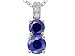 3.47CTW BELLA LUCE TANZANITE COLOR SIMULANT PLATINUM OVER STERLING SILVER PENDANT WITH CHAIN