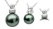 18K white gold Deco Black Tahitian cultured pearl and diamond pendant