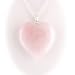 Rose Quartz Heart Pendant Sterling Silver Curb Chain Necklace 20 Inch