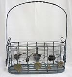 Blue Spun Wire Wine Basket