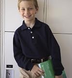 French Toast Long Sleeve Youth Pique Polo - Available in 3 Colors in Various Sizes