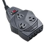 Surge Protector, 8 Outlets, 6' Power Cord, Charcoal Black, Sold as 1 each