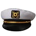 White Cotton Captain Hat -Embroidered Captain- One Size