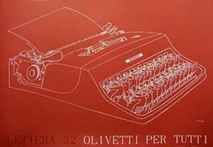 ポスター ジャン ミシェル フォロン Lettera32 olivetti per tutti(1968)