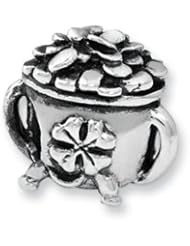Pot-of-Gold Charm in Silver For 3mm Charm Bracelets