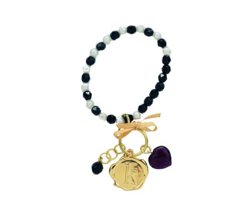 Ikandie Glass Heart & Bead Bracelet