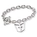 Sterling Silver God Is Our Shield 7.5-inch Toggle Bracelet