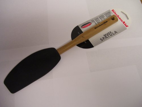 KitchenAid Silicone Head Mixer Spatula Bamboo Handle Black