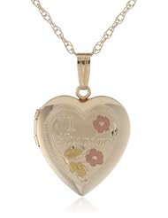 14k Yellow Gold Filled #1 Grandma Heart Locket, 18"