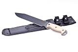 Ontario Knife Ranger RD 9 Series, Fixed Blade Knife with 9.5" Black Powder Coated Steel Blade, & Tan Micarta Handle, Overall Length 15.25".