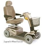 Legend 4-Wheel Scooter w/35 AH Batteries & Charger + Flat Free Tires - Color Viper Blue - Gray Vinyl Seat Coverings
