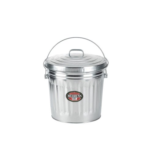 Behrens Garbage Pail With Locking Lid 10 Gal Galvanized Sheet Steel