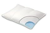 HoMedics Instant Comfort Microbead Fill Pillow with Spandex/Polyester Jacquard Cover, Bonus 235 Thread Count Cotton Cover, SilverGuard and CoolCore, Standard