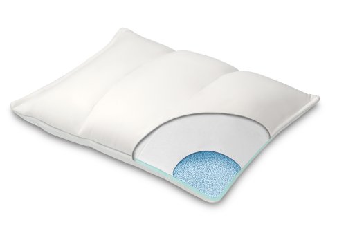 HoMedics Instant Comfort Microbead Fill Pillow with Spandex/Polyester Jacquard Cover, Bonus 235 Thread Count Cotton Cover, SilverGuard and CoolCore, Standard