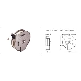 Hosetract Stainless 304 Hose Reel-C Series-Operating Pressure:300 psi. Hose ID:3 8. Hose... by Hosetract