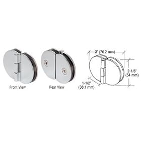 C.R. LAURENCE FA180SC CRL Satin Chrome 180 Degree Glass-to-Glass Cabinet Hinge