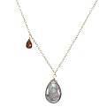 14K Gold Over Silver Labordorite Pendant Necklace