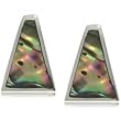 Colorful Abalone Triangle Earrings in Sterling Silver