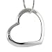 Sterling Silver Classic Valentine Floating Heart Pendant w/ Chain (18