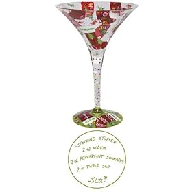 Lolita Stocking Stuffer Christmas Martini Glass New Gift by Santa Barbara Ceramic Design