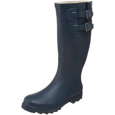 Chooka Women s Premium Solid Knee High Boot Navy Solid Dual Buckle