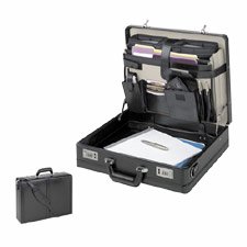 USL4714 Computer Attache, Leather, Expandable, 18x5x13, Black by US Luggage
