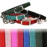 Coastal Pet Licorice Strip Stretchable Safety Cat Collar with Bell (Black, 10 inch L x 3/8 inch W)