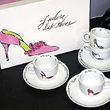 Roassana JAdore Shoes set 4 Espresso Cups & Saucers  from Rosanna