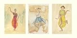 Cambodian Dancers HIGH QUALITY CANVAS Print With Light Added BRUSHSTROKES Auguste Rodin 39x20
