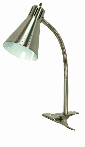 Satco Products 60/828 Clip on Goose Neck Lamp, Brushed Nickel