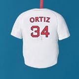 DAVID ORTIZ #34 RED SOX JERSEY ORNAMENT - 3" SEMI BAS-RELIEF RESIN DAVID ORTIZ #34 BOSTON RED SOX PLAYER JERSEY ORNAMENT