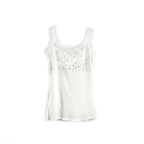 Ajetex Women's Rhinestone Racerback Cotton Tank Tops