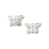 14K White Gold Children's Butterfly Earrings