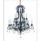 12 Light Chandelier - Brandy Finish