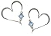 Beautiful 925 Silver Heart Dangle Hoop Earrings title=