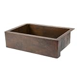 33 Copper Hammered Single Bowl Farmhouse Kitchen Sink in Oil Rubbed Bronze