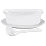 HIC Gravy Boat and Ladle Set, Porcelain, 18 Ounce Capacity