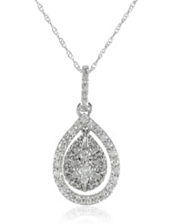 10k White Diamond 0.50cttw Pendant Necklace, 18"