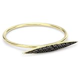 Mizuki 14k Gold Black Diamond Icicle Ring with Blac