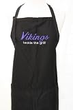 Black Embroidered Apron "Vikings takle the grill"