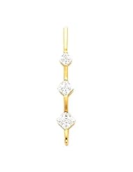 14K Yellow Gold Diamond Three-Stone Pendant - 0.81 Ct. -- LIFETIME WARRANTY