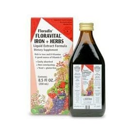 Flora Floravital Iron & Herbs Yeast Free, 8.5oz (Multi-Pack)