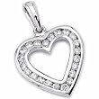 14Kt White Gold Exquisite Diamond Heart Pendant