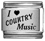 Clearly Charming I Heart County Music Laser Italian Charm