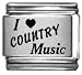 Jewelry : Clearly Charming I Heart County Music Laser Italian Charm
