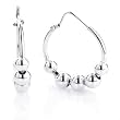 Sterling Silver Hoop w/Beads Earrings