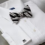 Trim Fit White-on-White Herringbone French Cuff Dress Shirt